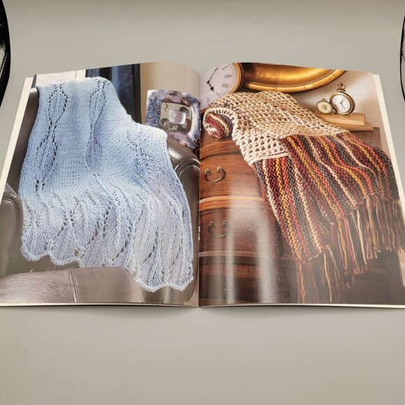 Quick Knit Textured Afghans Pattern Book Leisure Arts Four Designs - Picture 6 of 6